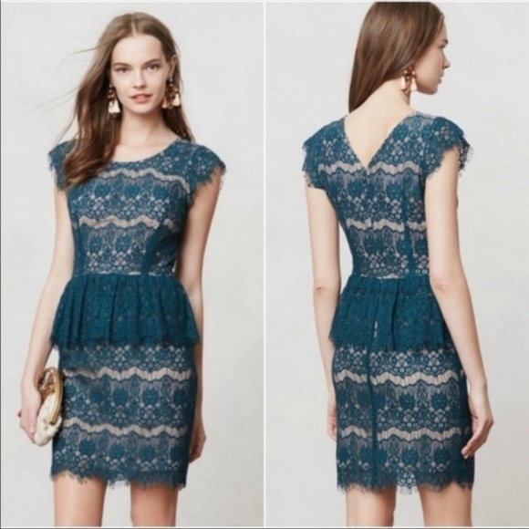Anthropologie Maeve teal lace dress - Picture 7 of 7